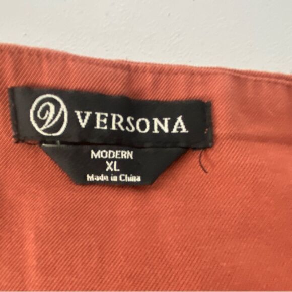Versona Dark Rust Wide-Leg Ankle Pants Womens XL Lagen Look Boho Minimalist - Picture 3 of 13
